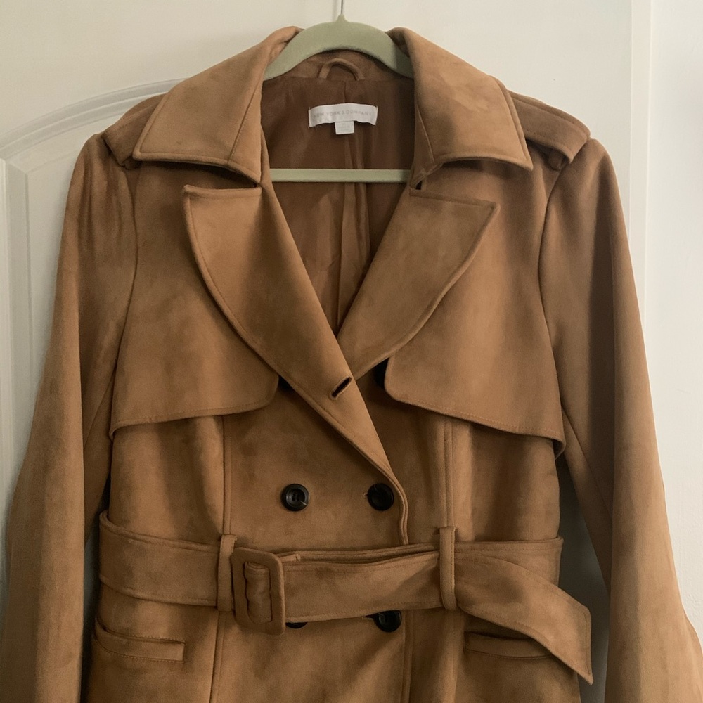 New York & Co XL Faux Suede Trench Jacket